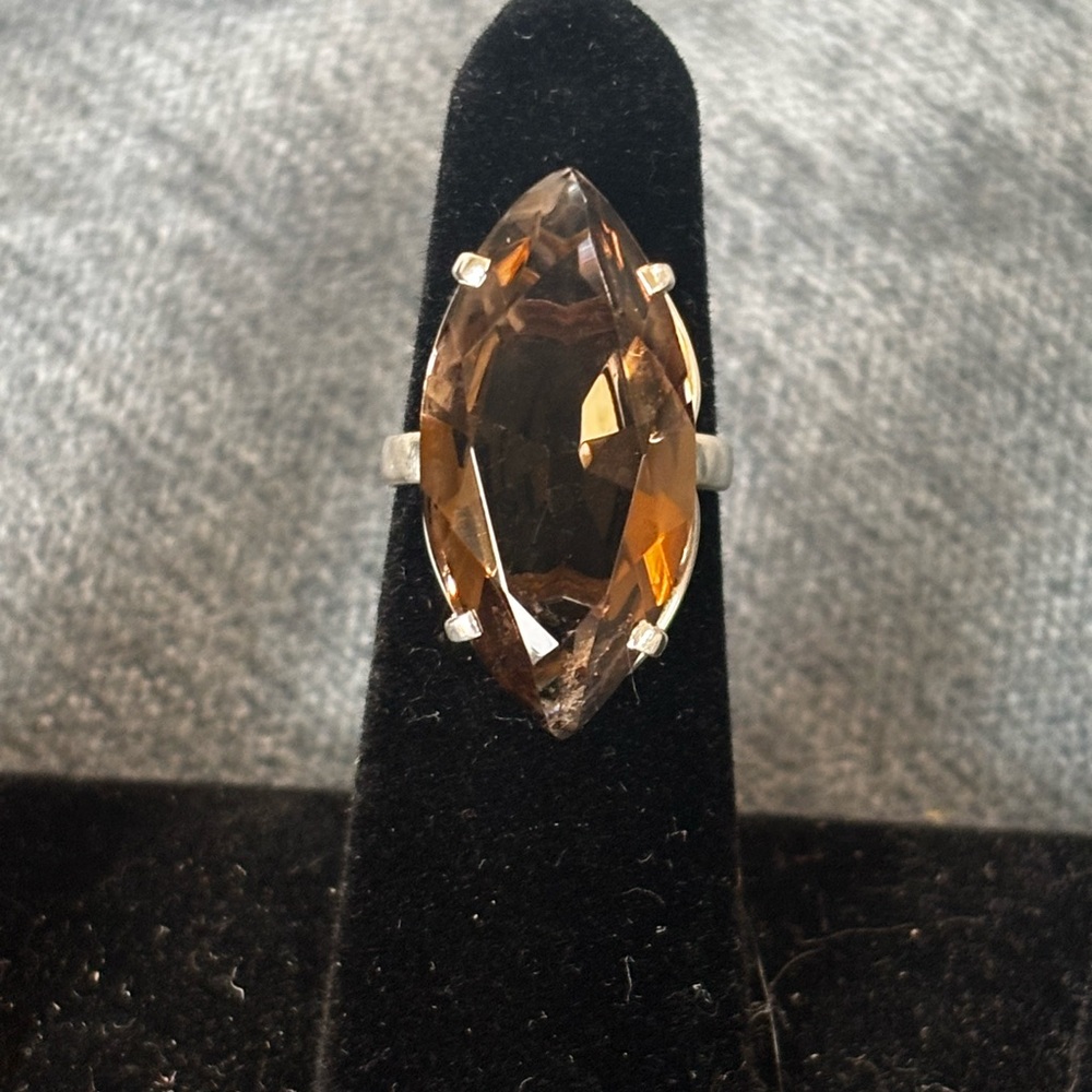 Chocolate Topaz Marquee Ring-SS